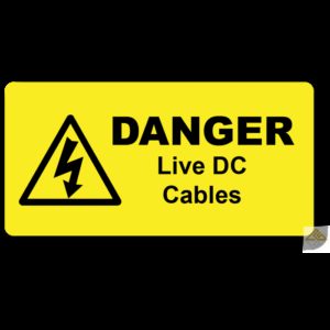 Danger Live DC Cables Label