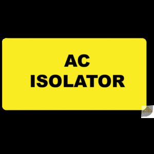 AC ISOLATOR Label