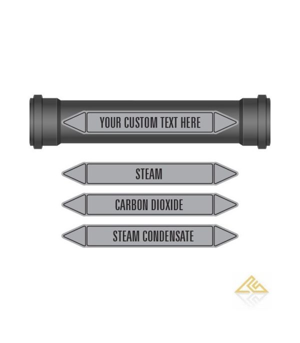 Pipe Marker 10 Pack - Steam Coloured Coded Grey
