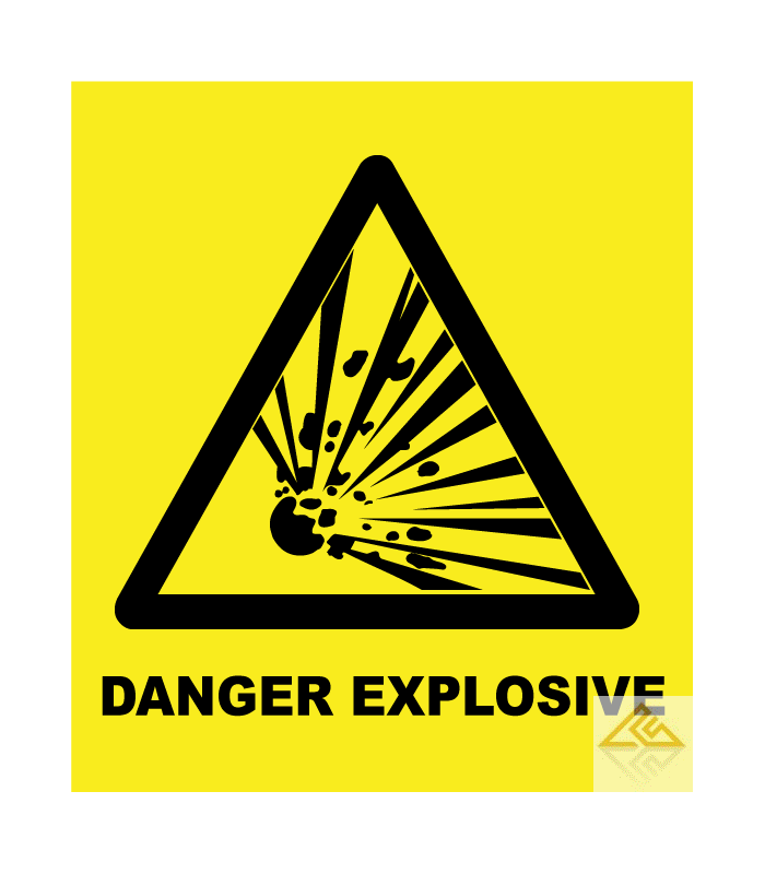 Explosive Danger Labels - Engraved Traffolyte