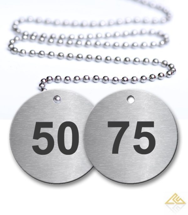 50-75 Numbered Tags Pack - Engraved Stainless Steel