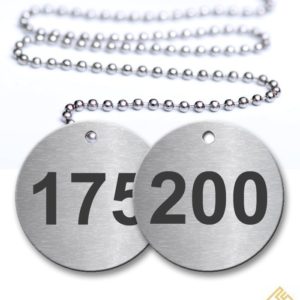 175-200 Numbered Tags Pack - Engraved Stainless Steel